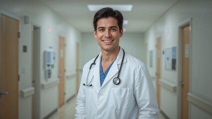 A professional portrait of a doctor in a clinical setting