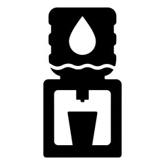 Water cooler icon with transparent background symbolizing office hydration and refreshment station
