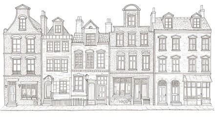 Row of buildings sketch