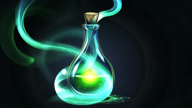 Mystical Potion in a Dark Setting