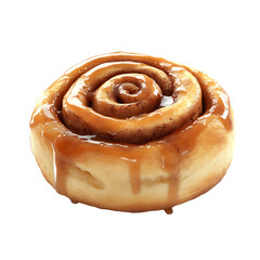 Fototapeta premium Golden Cinnamon Roll with Glaze