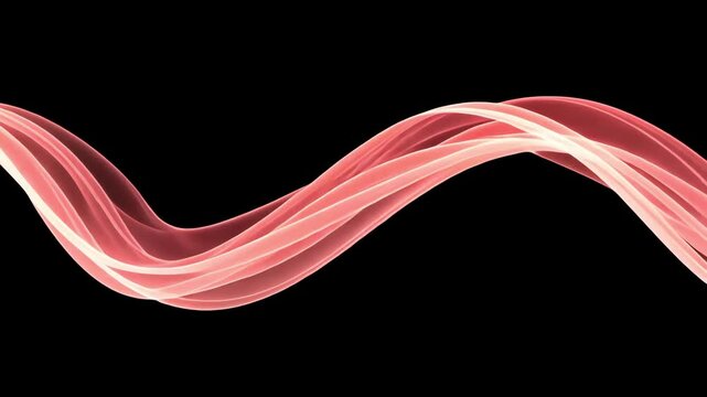 Abstract flowing red waves on black background for modern design and wallpaper.