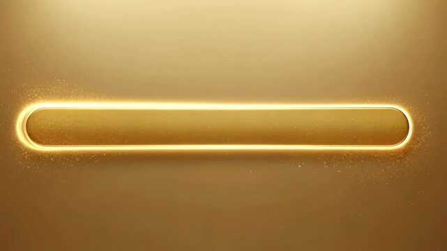 Elegant golden button with sparkling gold particles, luxurious frame for text.