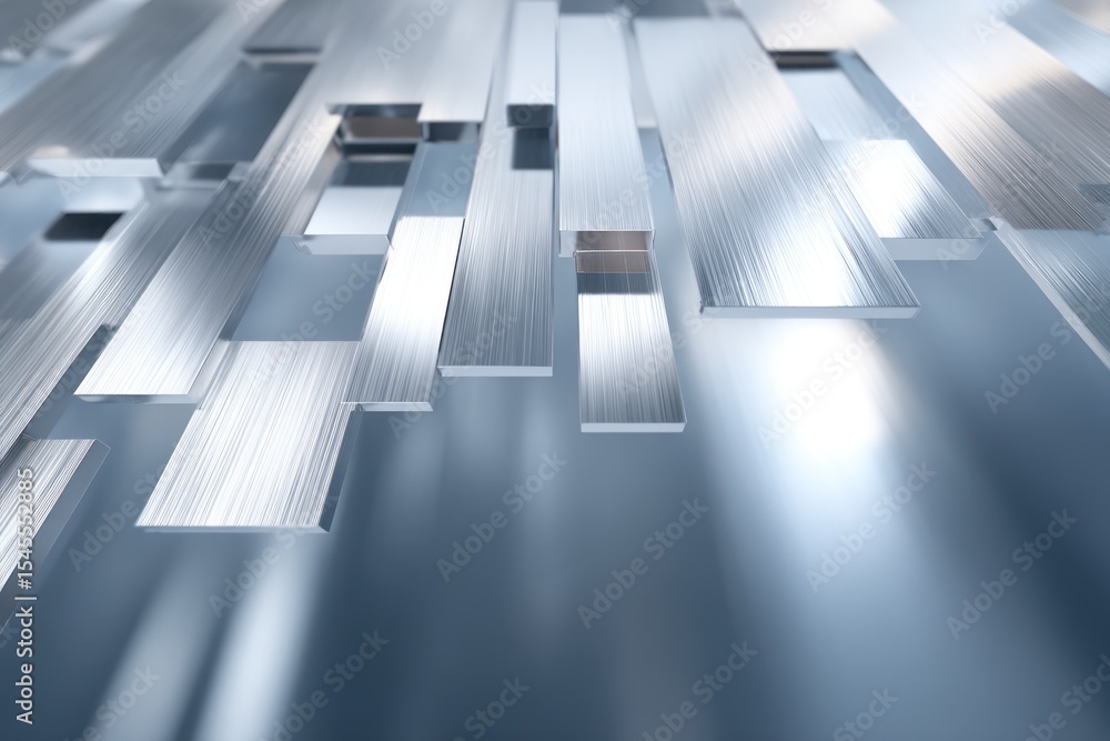 Aufkleber abstract background featuring silver metallic rectangles arranged in a dynamic composition style