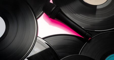 abstract musical background with vinyl