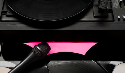 abstract musical background with vinyl