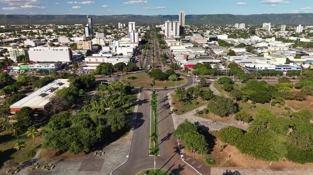 Aerial view of Juscelino Kubitscheck Avenue - Palmas, Tocantins, Brazil