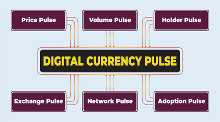Fototapeta premium Digital currency pulse infographic illustrating key performance indicators and trends