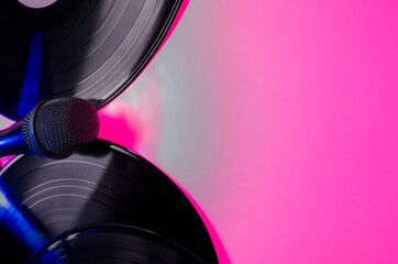 abstract musical background with vinyl