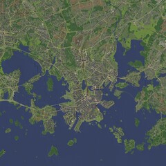 3D illustration of city and urban in Helsinki Finland