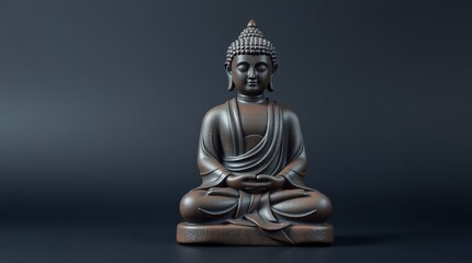 Obraz premium Serene Meditation: Dark Buddha Statue