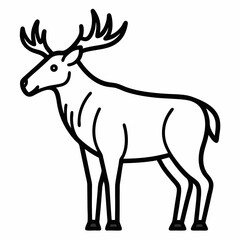 Moose on white background