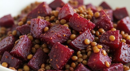 Close Up Beetroot And Lentil Salad