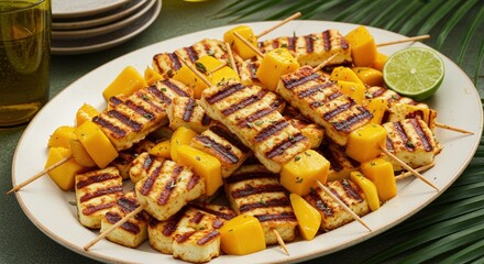Grilled Cheese and Mango Skewers