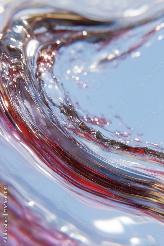 Aufkleber a close up view of a liquid surface with swirling patterns and light reflecting off the surface area