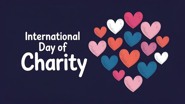 International day of charity hearts graphic