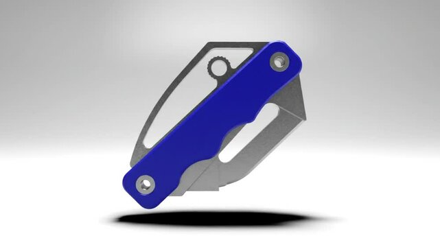 Stylized 3D rendered icon presenting a modern multi-tool equipment with blue handle