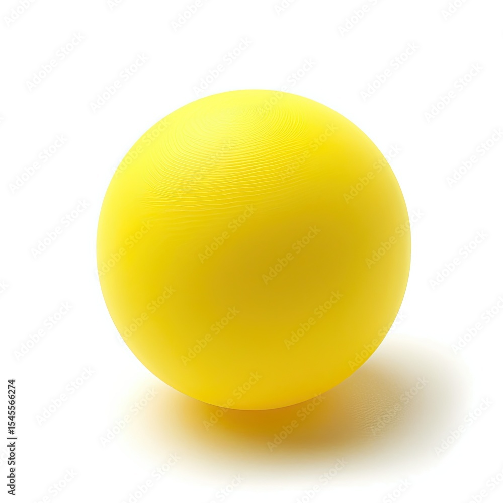 Poster a simple yellow ball resting on a white background, emphasizing its round shape and color.