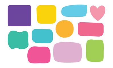 Hand drawn colorful abstract shapes on textured background for playful creative design and digital branding unique design Pro