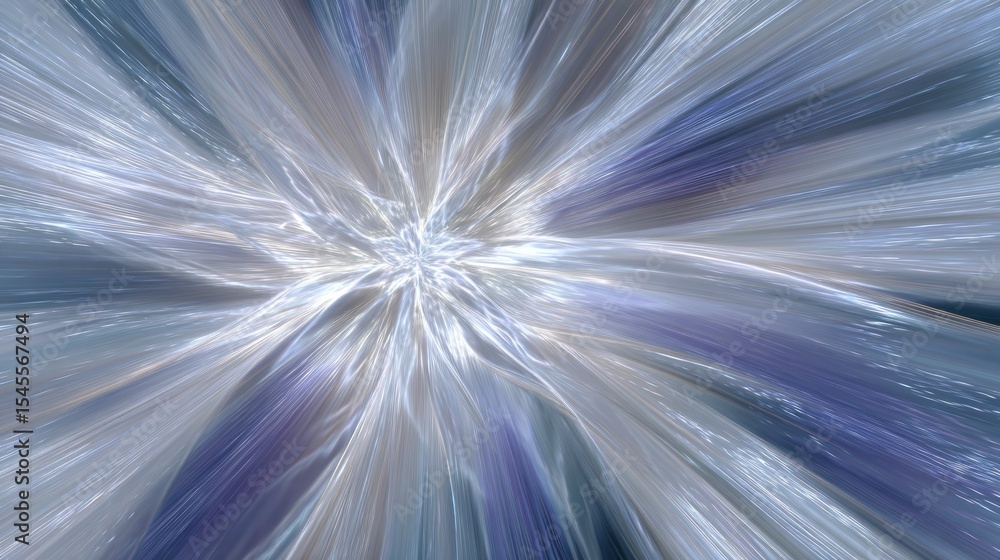 Poster abstract light streaks converging towards a central point with a blue and white color scheme