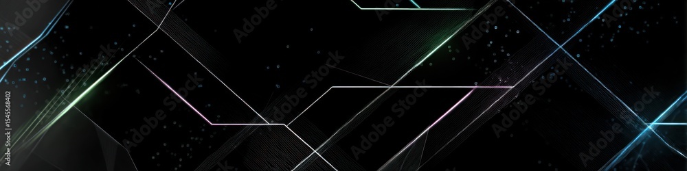 Poster abstract dark background with geometric lines and glowing accents creating a modern design look