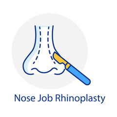 Rhinoplasty Nose Illustration Representing Nasal Reshaping and Facial Harmony icon