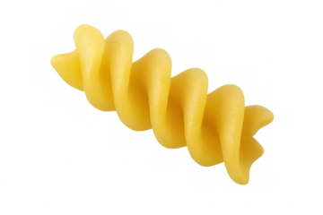 Rotating rotini pasta spinning on transparent surface, highlighting twisted pasta form, perfect for culinary design and recipe visuals