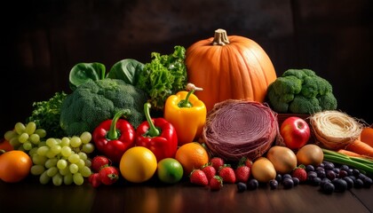 variety of fresh fruits and vegetables