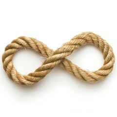 Obraz premium A twisted rope forming an infinity symbol, representing continuity and connection. on white background