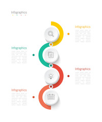 Infographic 4 options design elements for your business data. Vector Illustration.