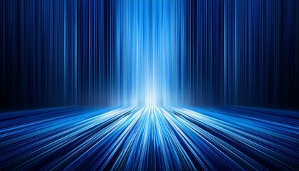 abstract blue speed lines background in vertical background perspective