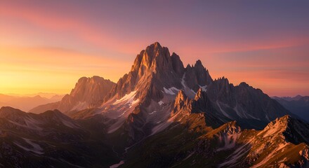 Naklejka premium sunset in the mountains