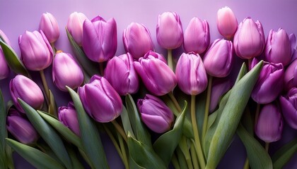 Fototapeta premium a bunch of blooming lilac tulips