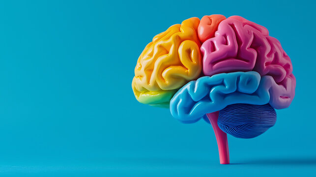 Logical Thinking Process, cute colorful brain model. - Powered by Adobe