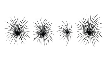 Obraz premium An abstract design featuring radial lines bursting from a central point. Dynamic and energetic pattern. Black and white vector illustration.