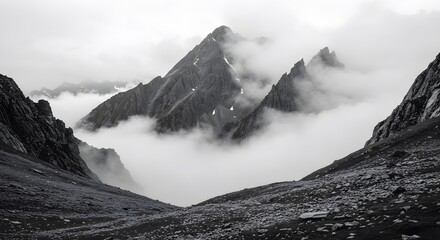 snow covered mountains