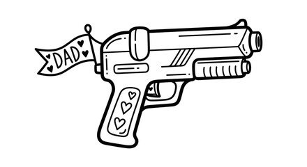 Black and White Handgun with 