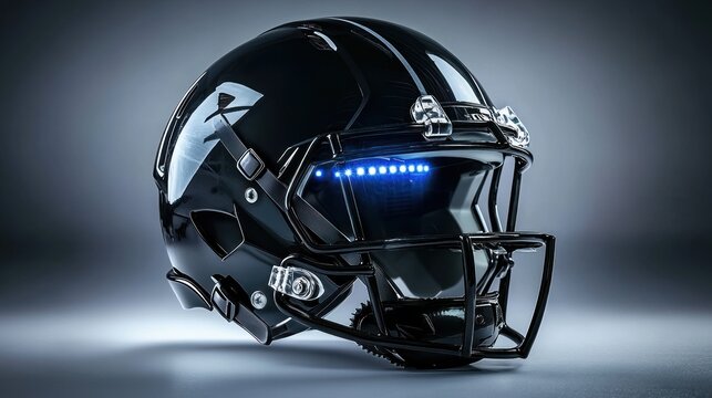 High-tech football helmet, dark, futuristic - Powered by Adobe