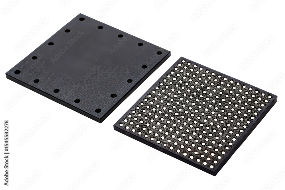 Aufkleber two square electronic circuit board components isolated with transparent background