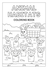 Animal Habitats Coloring Booklet with Grayscale Illustrative Pages for Learning and Fun

