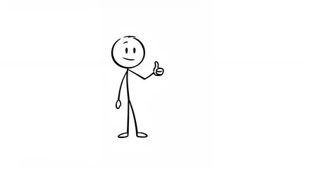 Stick figure giving thumbs up illustration