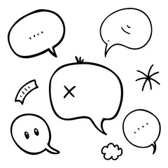 set of comic speech bubbles