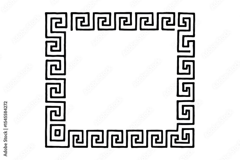 Poster greek key border frame design element decorative rectangular shape