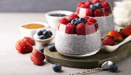 chia seed pudding chia seeds pudding chia seed pudding with berries and cream