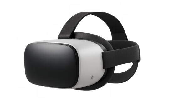 Modern vr headset isolated on transparent background, perfect for showcasing virtual reality experiences
