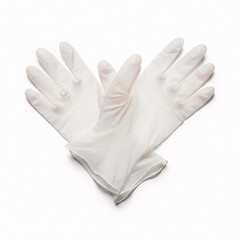 White medical gloves isolated on white background