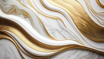 white gold wave marble wall decor