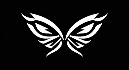 Fototapeta premium A stylized, graphic butterfly design. Simple, bold lines