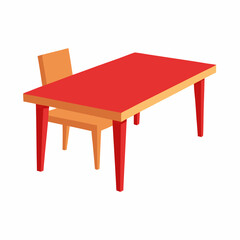  american-ash-dining table and chairs isolated on white background