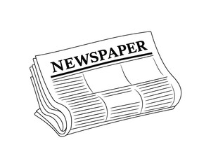 Folded Newspaper Vector Illustration with Headline and Blank Space